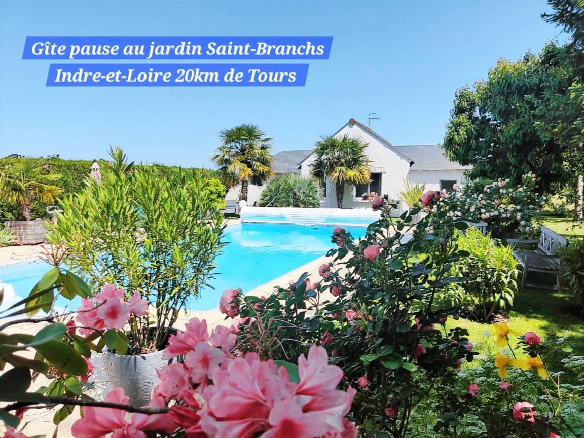 Gite Pause Au Jardin Piscine Chauffee Saint-Branchs Kültér fotó
